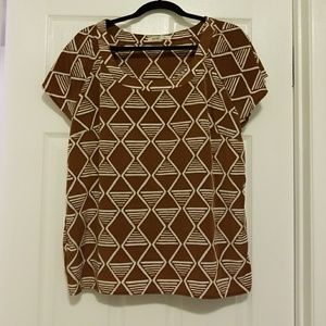 Brown tribal print top